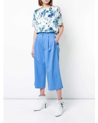 Jupe-culotte plissée bleu clair Adam Lippes