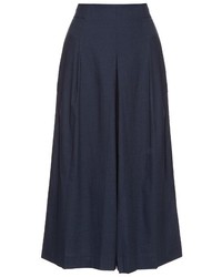 Jupe-culotte plissée bleu marine