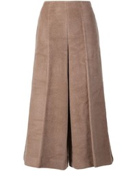 Jupe-culotte texturée marron clair