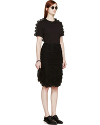 Jupe de tulle brodée noire Simone Rocha