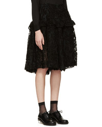 Jupe de tulle brodée noire Simone Rocha