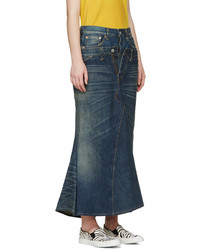 Jupe en denim bleu marine Junya Watanabe