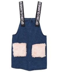 Jupe en denim bleu marine Mango