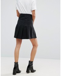 Jupe en denim plissée noire Asos