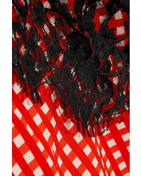 Jupe en dentelle en vichy rouge Preen by Thornton Bregazzi