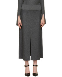 Jupe en laine gris foncé Calvin Klein Collection