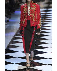 Jupe en laine ornée noire Dolce & Gabbana