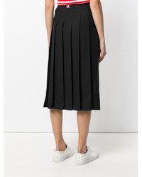 Jupe en laine plissée noire Thom Browne