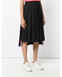 Jupe en laine plissée noire Thom Browne