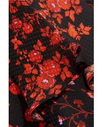 Jupe en soie à fleurs rouge Preen by Thornton Bregazzi