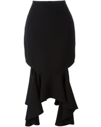 Jupe en soie découpée noire Givenchy