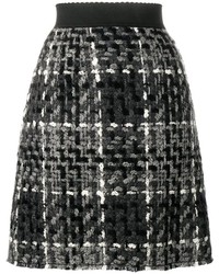 Jupe en soie en tricot noire Dolce & Gabbana