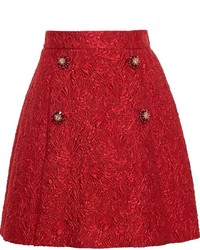 Jupe évasée texturée rouge Dolce & Gabbana