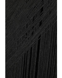 Jupe longue à franges noire DKNY