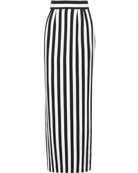 Jupe longue à rayures verticales blanche et noire