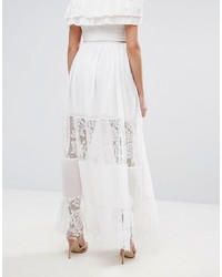 Jupe longue en chiffon blanche Boohoo