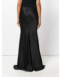 Jupe longue en soie noire Alberta Ferretti