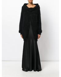 Jupe longue en soie noire Alberta Ferretti