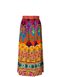 Jupe longue imprimée multicolore William Vintage