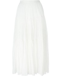 Jupe longue plissée blanche Saint Laurent