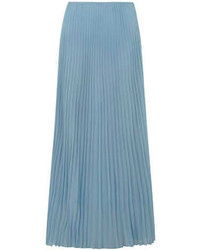 Jupe longue plissée bleu clair