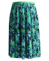 Jupe mi-longue à fleurs bleu canard Banana Republic