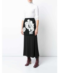 Jupe mi-longue à fleurs noire Boutique Moschino