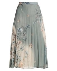Jupe mi-longue à fleurs olive Twist & Tango
