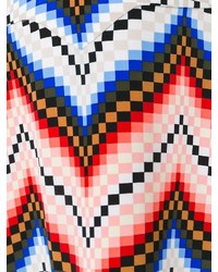 Jupe mi-longue à motif zigzag multicolore Kenzo