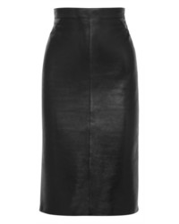 Jupe mi-longue en cuir noire Givenchy