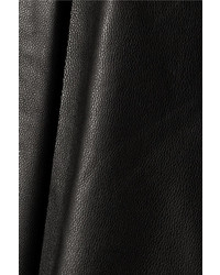 Jupe mi-longue en cuir plissée noire ADAM by Adam Lippes