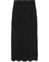 Jupe mi-longue en dentelle noire Dolce & Gabbana