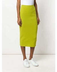 Jupe mi-longue en tricot chartreuse Antonio Marras