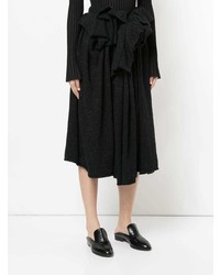 Jupe mi-longue en tricot noire Yohji Yamamoto