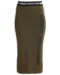 Jupe mi-longue imprimée olive Brooklyn's Own by Rocawear