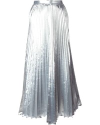 Jupe mi-longue plissée argentée DKNY