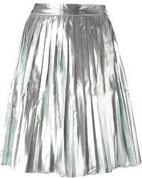 Jupe mi-longue plissée argentée Kai-aakmann