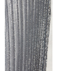 Jupe mi-longue plissée argentée Sacai