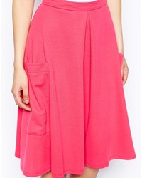 Jupe mi-longue plissée fuchsia Asos