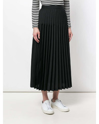 Jupe mi-longue plissée noire Junya Watanabe