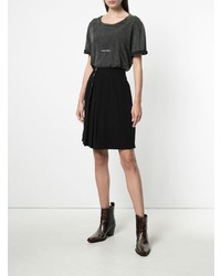 Jupe mi-longue plissée noire Yves Saint Laurent Vintage