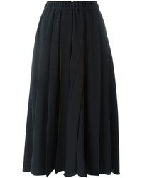 Jupe mi-longue plissée noire Victoria Beckham