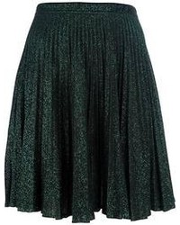 Jupe mi-longue plissée vert foncé Jean Paul Gaultier
