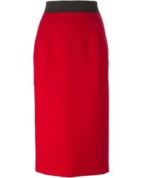 Jupe mi-longue rouge Dolce & Gabbana