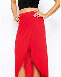 Jupe mi-longue rouge Asos