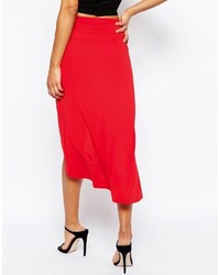 Jupe mi-longue rouge Asos