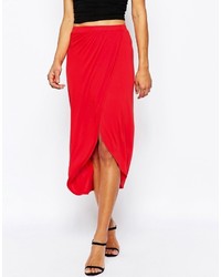 Jupe mi-longue rouge Asos