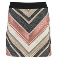 Jupe patineuse à chevrons multicolore Karen Millen