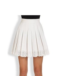 Jupe patineuse en broderie anglaise blanche