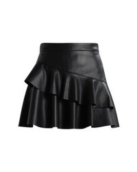 Jupe patineuse en cuir noire Only